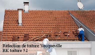 Les travaux de réfection de la toiture d'un immeuble à Vecqueville dans le 52300