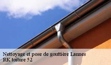 Les travaux de pose des gouttières à Lannes dans le 52260