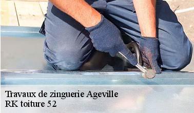 Les opérations de mise en place des gouttières à Ageville dans le 52340