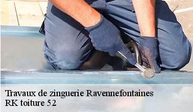 Les opérations de mise en place des gouttières à Ravennefontaines dans le 52140