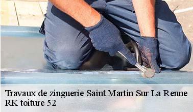 Les opérations de mise en place des gouttières à Saint Martin Sur La Renne dans le 52330