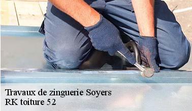 Les opérations de mise en place des gouttières à Soyers dans le 52400